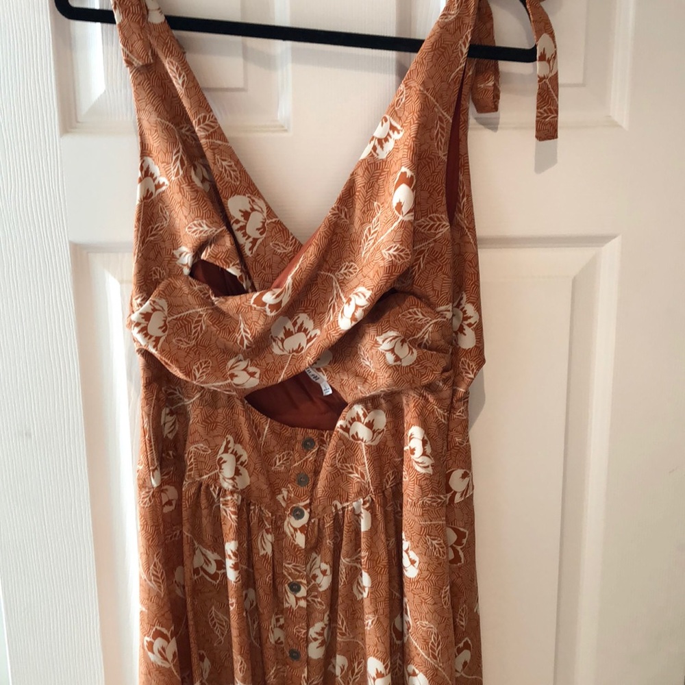 Burnt orange floral dress
